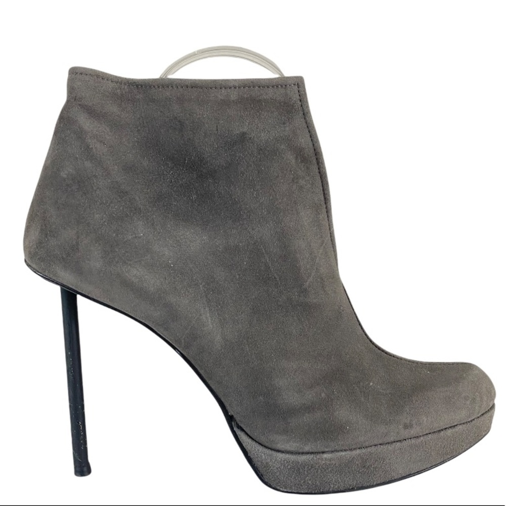 Stuart Weitzman Grey Soft Suede Platform Stiletto… - image 1